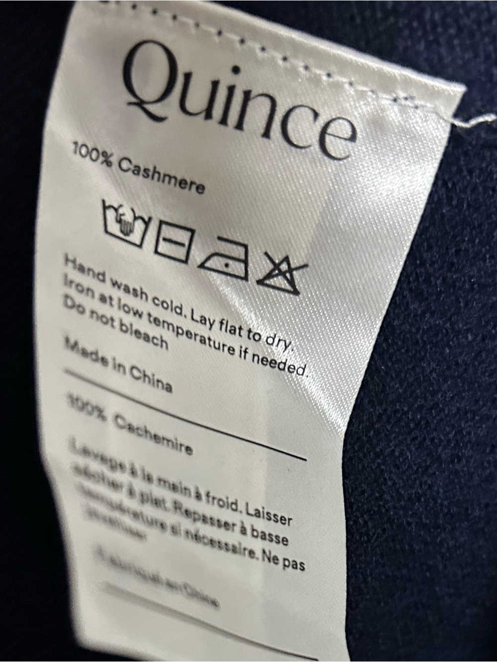 NWT Quince True Navy Mongolian Cashmere V-Neck Sweater Size XXL - Picture 7 of 7